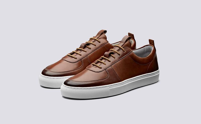 Grenson Sneaker 22 Mens Sneakers - Brown Handpainted Leather HJ1732